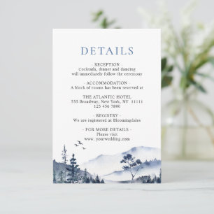 Elegant Watercolor Foggy Forest Details Enclosure Card