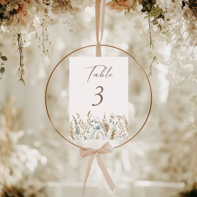 Elegant Watercolor Foliage Wedding Table Number (Elegant Watercolor Foliage Wedding Table Number)