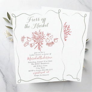 Elegant Watercolor fresh off the market Bridal Sh Invitation
