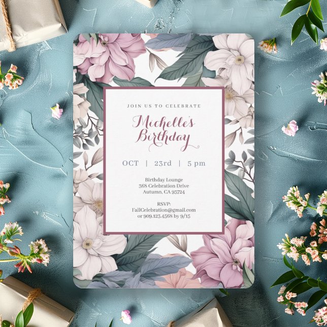 Elegant Watercolor Garden Floral Birthday Party In Invitation (Creator Uploaded)