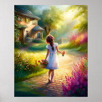Elegant Watercolor Garden of Dreams AI Painting