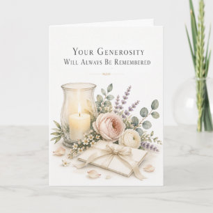Elegant Watercolor Generosity Thank You Card