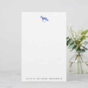 Elegant Watercolor German Shepherd Letterhead