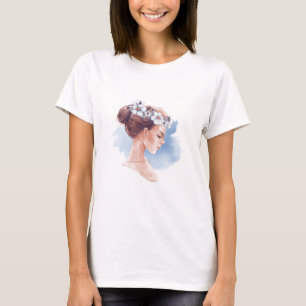 Elegant Watercolor Girl  T-Shirt