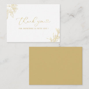 Elegant Watercolor Gold Floral Baby shower Card