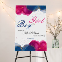 Elegant Watercolor Gold Gender Reveal Welcome