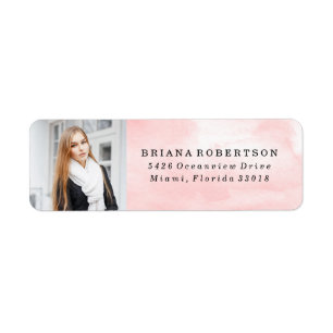 Elegant Watercolor Graduation Photo Address Labels