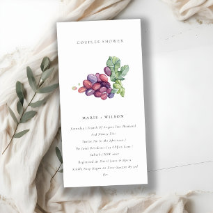 Elegant Watercolor Grape Couples Shower Invite