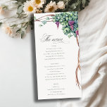 Elegant Watercolor Grapevine Wedding Menu Card<br><div class="desc">If you need any further customisation please feel free to message me on yellowfebstudio@gmail.com.</div>