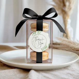 Elegant Watercolor Greenery Bridal Thank You  Classic Round Sticker