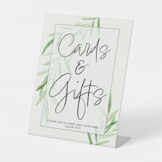 Elegant Watercolor Greenery Cards & Gift Sign