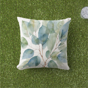 Elegant watercolor greenery  cushion
