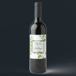 Elegant watercolor greenery green botanical wine label<br><div class="desc">Watercolor eucalyptus greenery green foliage. Perfect for spring, summer, or fall events. Beautiful green foliage watercolor artwork for country, boho, garden, and floral theme occasions. To get started changing names and event details, click on "Personalise this template" and edit the wording in the template boxes. To access the more advanced...</div>