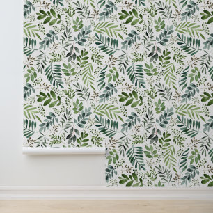 Elegant Watercolor Greenery Leaves Wallpaper