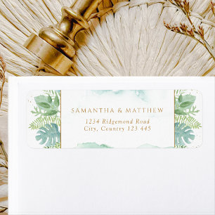 Elegant Watercolor Greenery Return Address Label