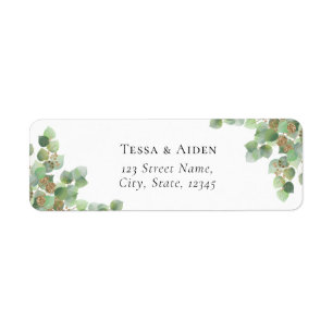 Elegant Watercolor Greenery Return Address Label