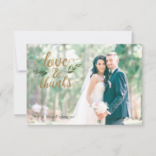 Elegant Watercolor Greenery Thank You Card