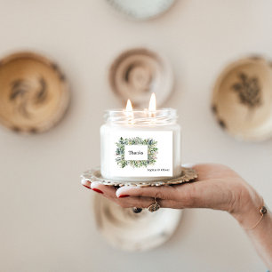 Elegant Watercolor Greenery Wreath Wedding Sticker