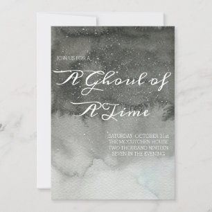 Elegant Watercolor Halloween Party Invitation