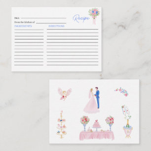 Elegant Watercolor hand drawn wedding party Bridal Enclosure Card