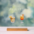Elegant Watercolor His Her Signature Drink Wedding