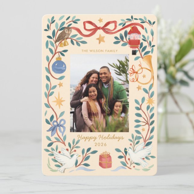 Elegant Watercolor Holiday Photo Card | (Creator Uploaded)