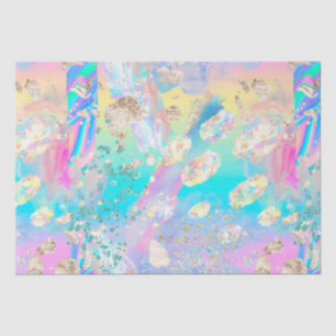 Elegant Watercolor Holographic Iridescent Pattern Tissue Paper