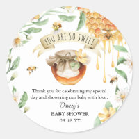 Elegant Watercolor HoneyBee Baby Shower Thank You