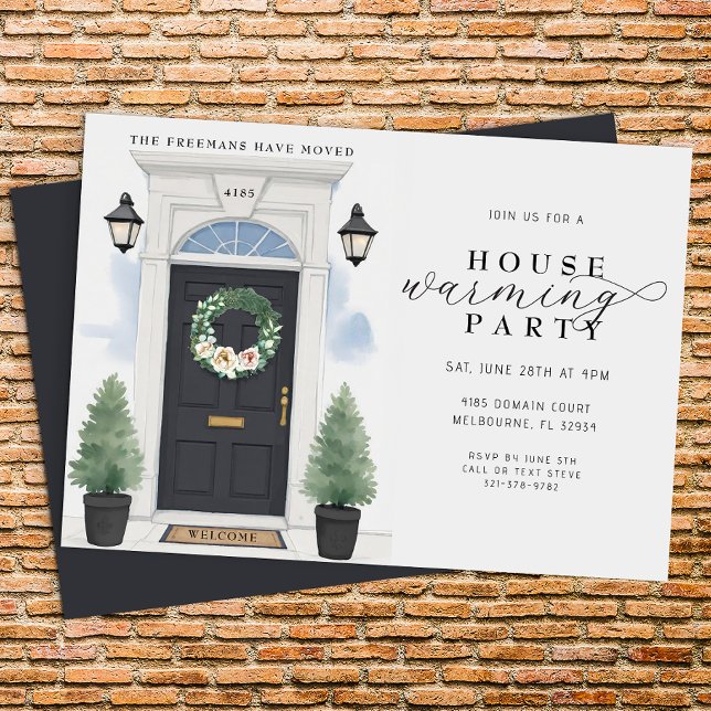 Elegant Watercolor Housewarming Party Invitation (Housewarming party invite)