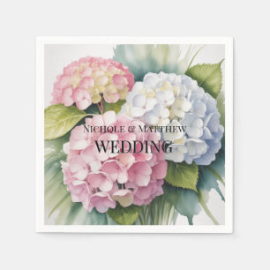 Elegant Watercolor Hydrangea Wedding Napkin