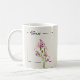 Elegant Watercolor Iris   Floral Coffee Mug