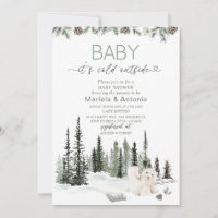 Elegant  Watercolor it`s cold outside Baby Shower