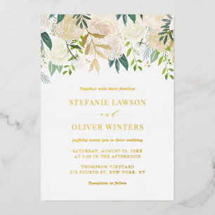Elegant Watercolor Ivory Peonies Garden Wedding