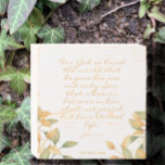 Elegant Watercolor John 3:16 Bible Verse Customise Wooden Box Sign<br><div class="desc">You can personalise this with a name at the bottom if you desire. This modern Christian faith Bible Verse is written in tan gold stylish typography. The watercolor greenery I hand painted in my home in Switzerland. The golden leaves and buds and sage green leaves give a lovely accent. The...</div>