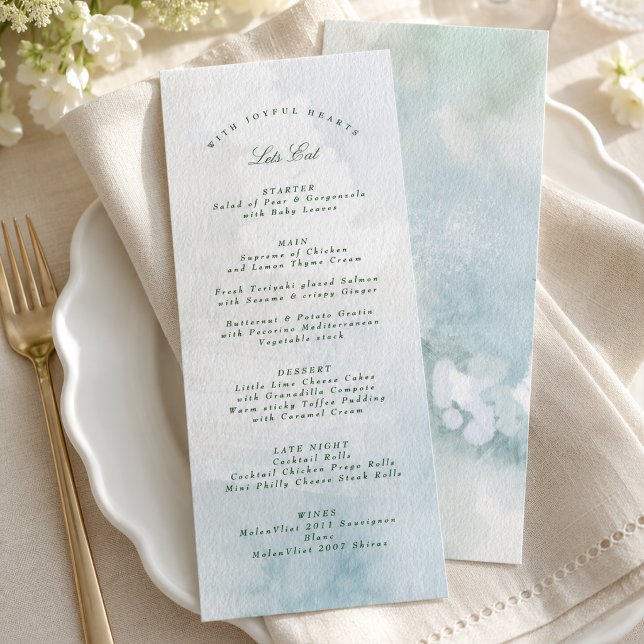 Elegant Watercolor Landscape Wedding Menu (Creator Uploaded)