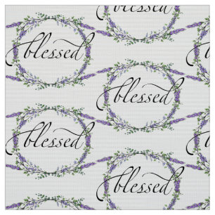 Elegant watercolor Lavender and Eucalyptus Blessed Fabric