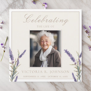 Elegant Watercolor Lavender Celebration of Life Invitation