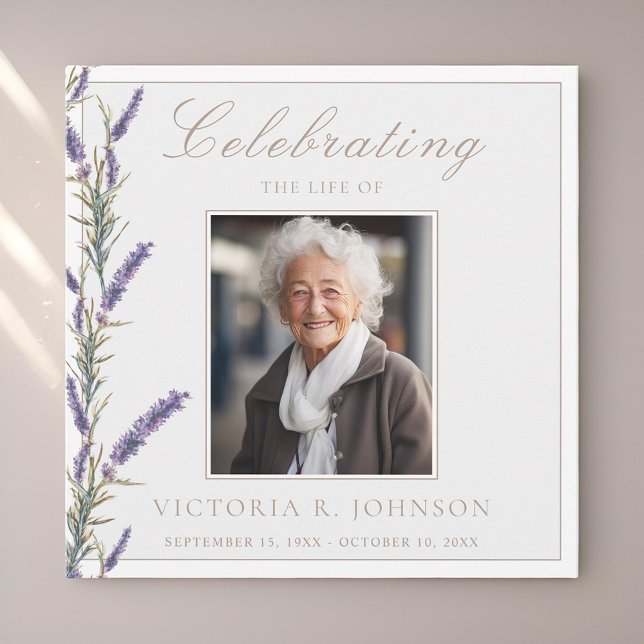  Elegant Watercolor Lavender Celebration of Life Invitation (Creator Uploaded)