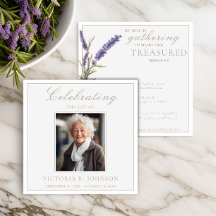 Elegant Watercolor Lavender Celebration of Life Invitation