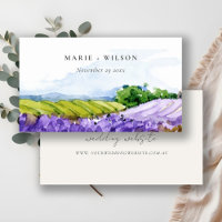 Elegant Watercolor Lavender Fields Wedding Website
