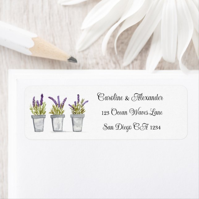 Elegant Watercolor Lavender Herbs Floral Wedding (Insitu)