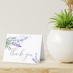 Elegant Watercolor Lavenders Blank Thank You Card<br><div class="desc">Say thank you with this elegant folded note card featuring watercolor lavenders and script lettering. Blank inside of the card.</div>