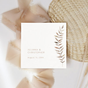 Elegant Watercolor Leaf Greenery Wedding Reception Napkin