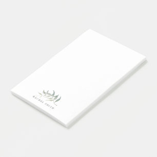 elegant watercolor leaf personalised post-it notes