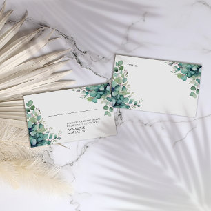 Elegant Watercolor Leaves Place Card