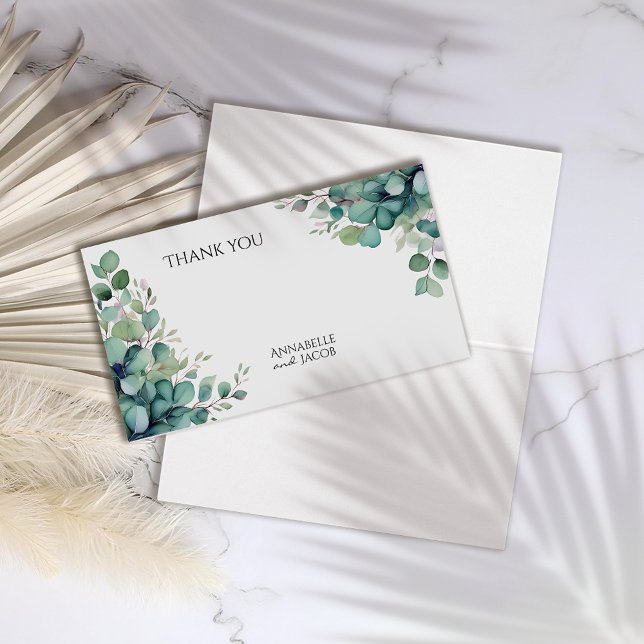Elegant Watercolor Leaves Thank You Card (Creator Uploaded)