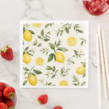 Elegant Watercolor Lemon Blossom Botanical Pattern
