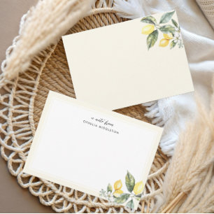 Elegant Watercolor Lemon Citrus  Card