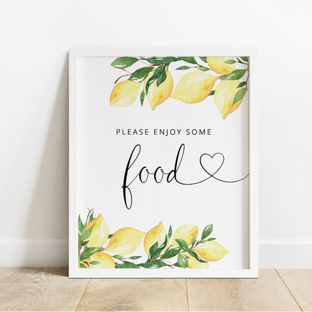 Elegant Watercolor Lemon Food Sign (Creator Uploaded)