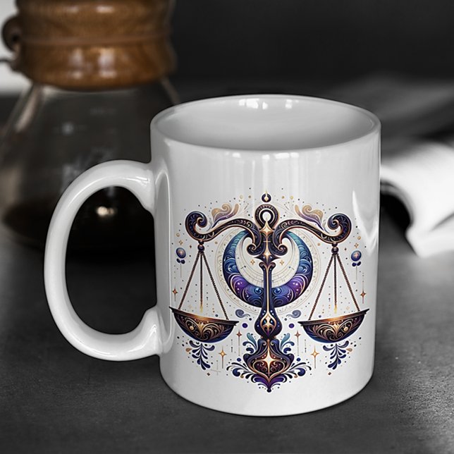 Elegant Watercolor Libra Zodiac Custom Mug (Creator Uploaded)